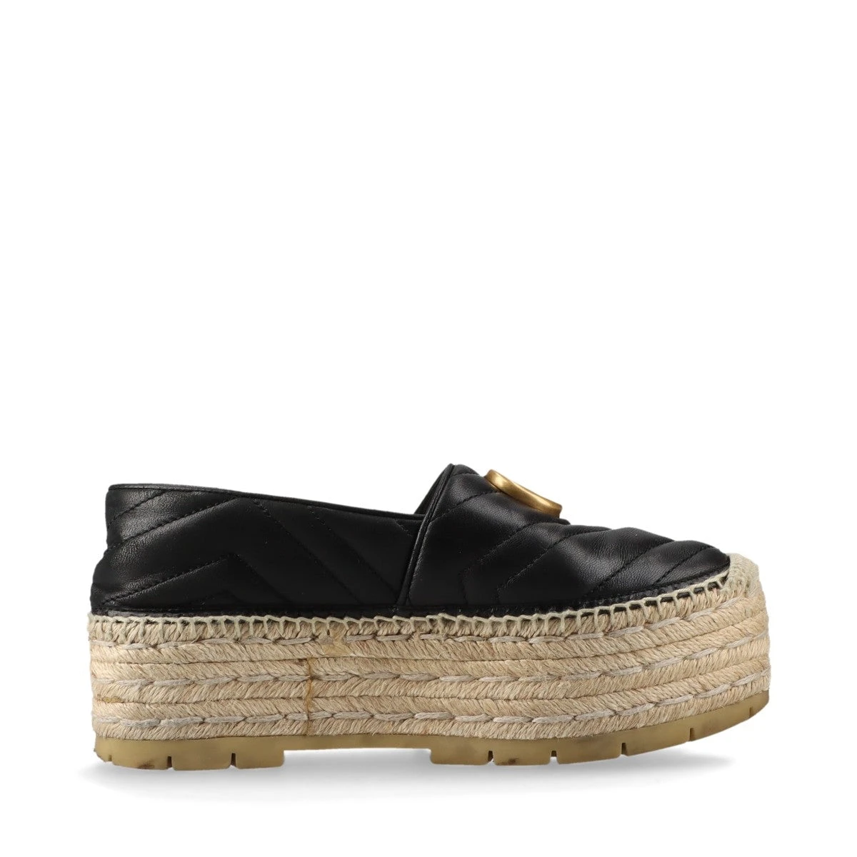 美品　GUCCI　エスパドリーユ　マーモント　レザー　35 1/2 グッチ GGマーモント レザー エスパドリーユ 35.5 レディース