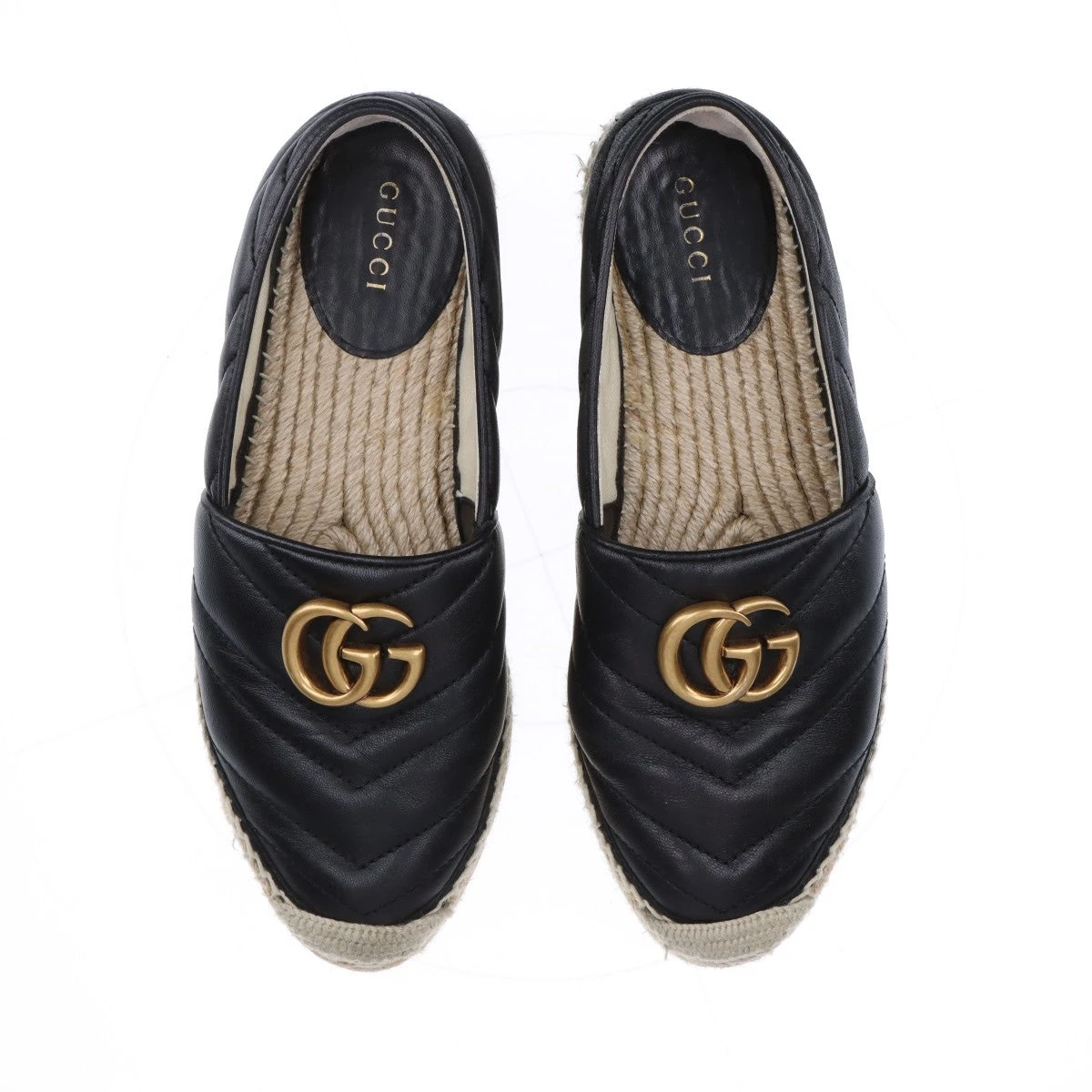 美品　GUCCI　エスパドリーユ　マーモント　レザー　35 1/2 グッチ GGマーモント レザー エスパドリーユ 35.5 レディース