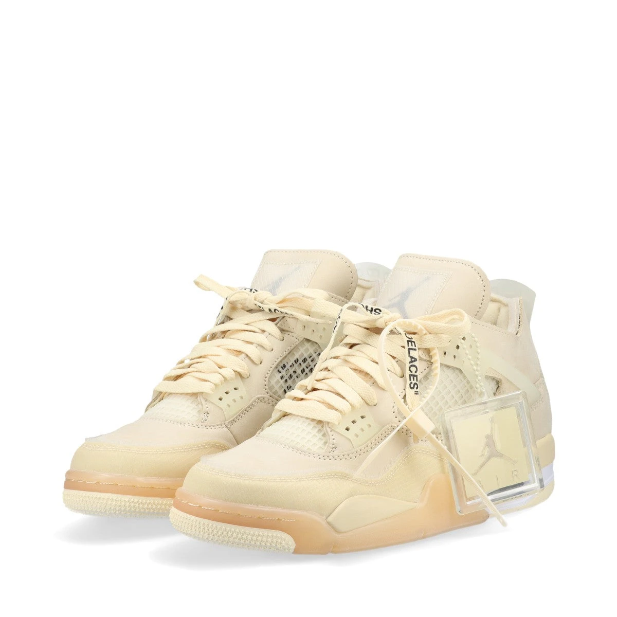 ナイキ×オフホワイト AIR JORDAN 4 RETRO SP レザー×ファブリック 