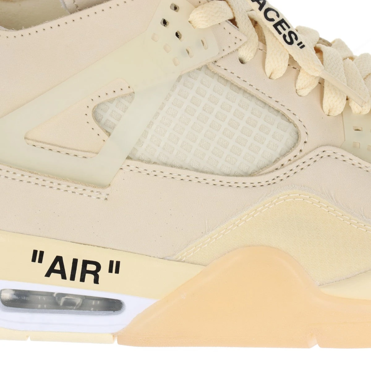 ナイキ×オフホワイト AIR JORDAN 4 RETRO SP レザー×ファブリック 
