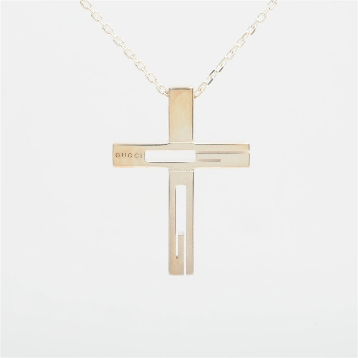 グッチ GUCCI ペンダントトップ スクエアG クロス シルバー