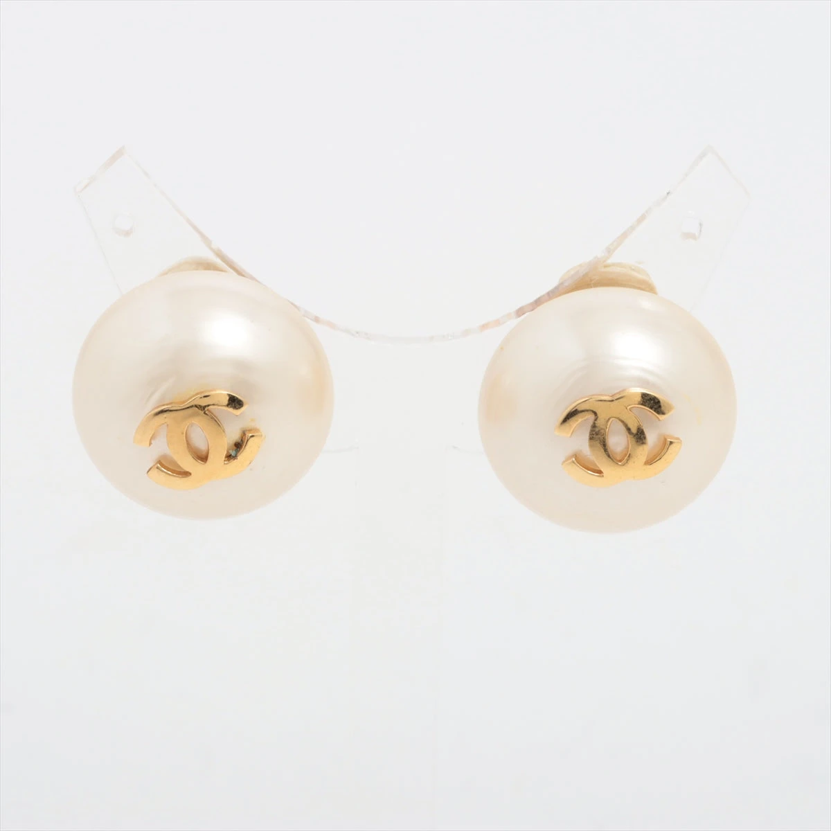 シャネル CHANEL イヤリング GP×フェイクパール クローバー 94A ゴールド