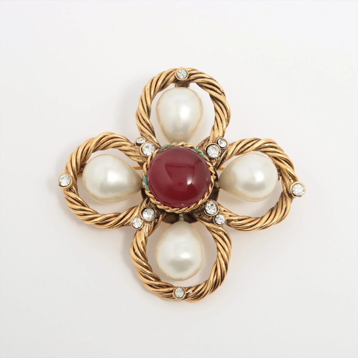 CHANEL カラーストーン ココマーク ブローチ GP 95A ヴィンテージ