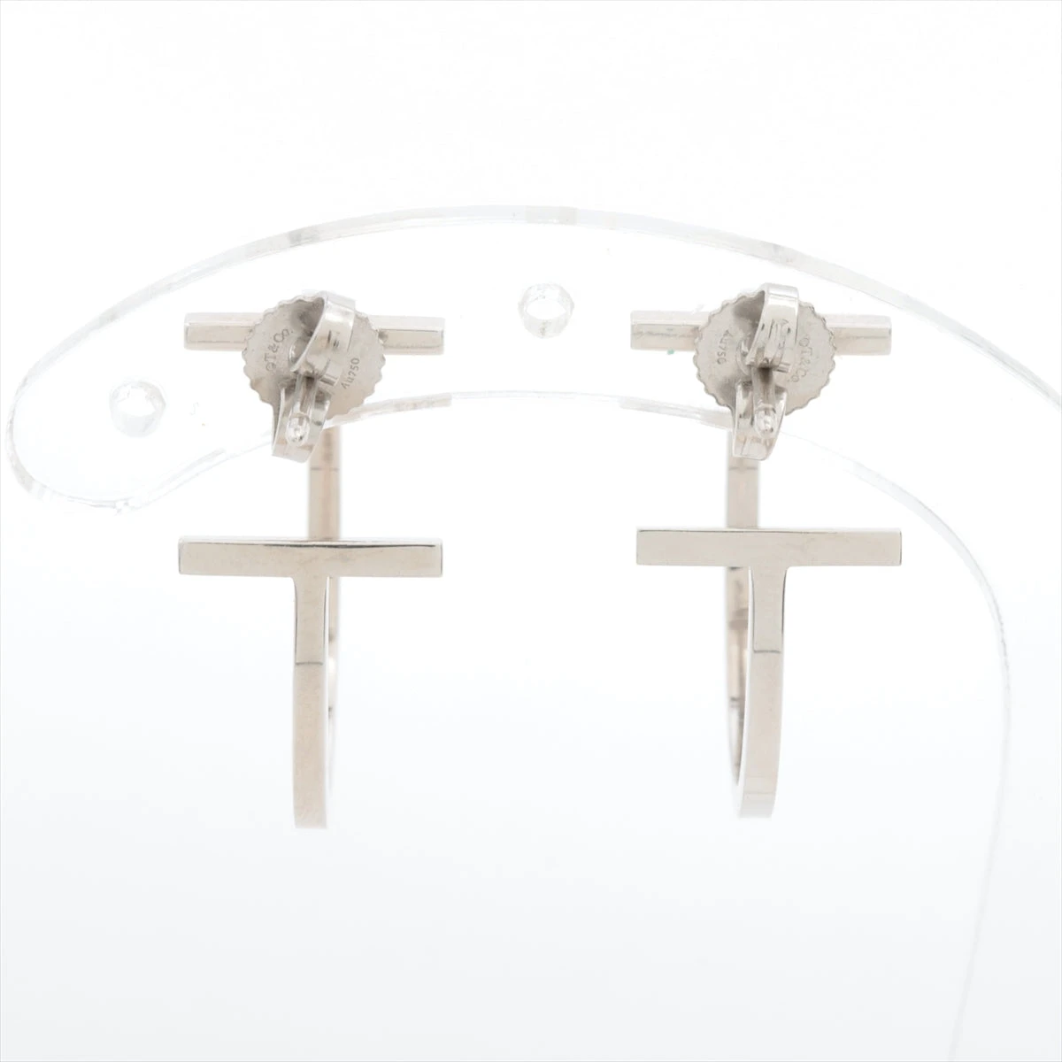 極美品✨ 箱✨ ティファニー ピアス 両耳 Tワイヤー フープ AU750 極美品✨ 箱✨ ティファニー ピアス 両耳 Tワイヤー フープ