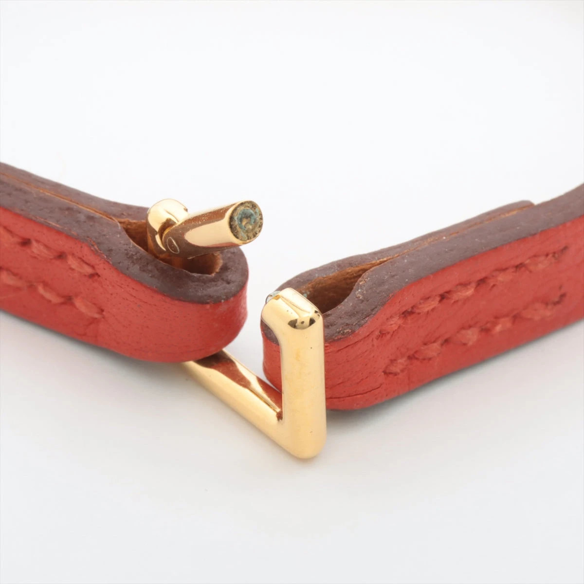 エルメス マイクロケリー □R2014 ブレスレット XS GP×レザー レッド