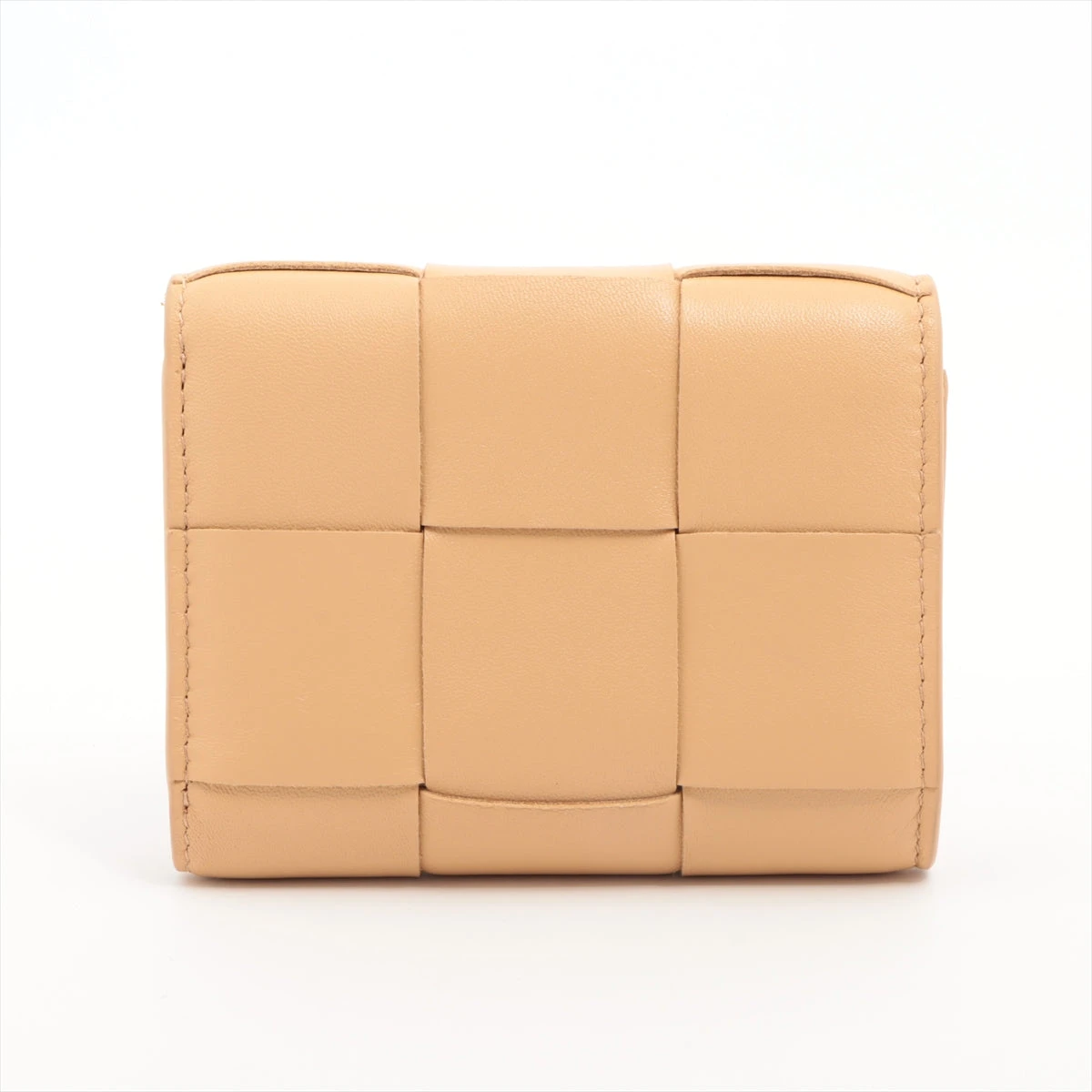 ボッテガヴェネタ　マキシイントレチャート　ベージュ　財布 ボッテガヴェネタ マキシイントレチャート レザー コンパクト