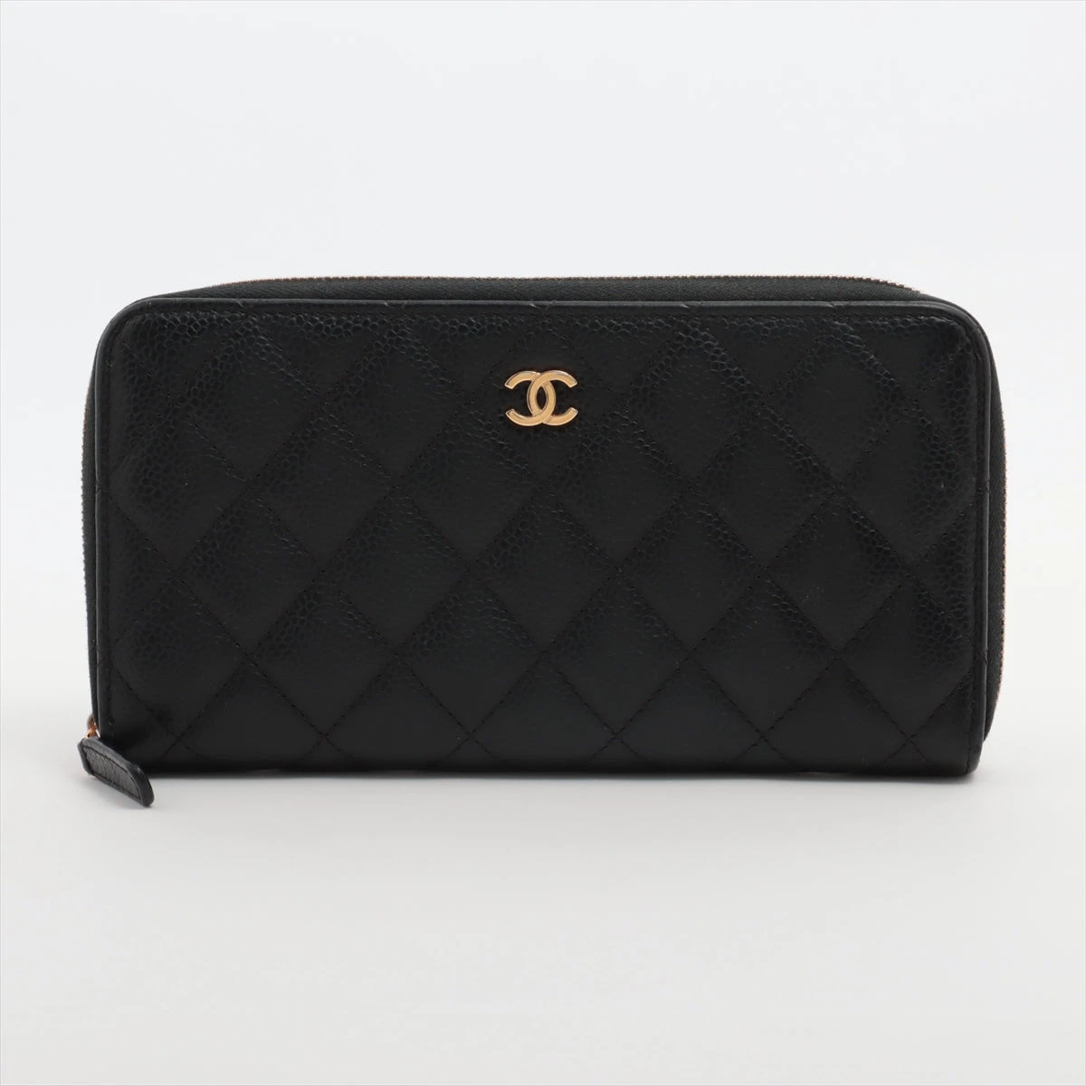 シャネル マトラッセ キャビアスキン 財布 ブラック ゴールド金具 30  