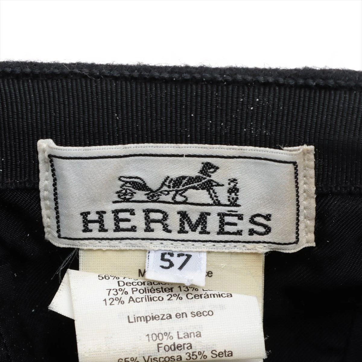 エルメス セリエ キャップ 57 ウール ブラック A3401234｜中古ブランド