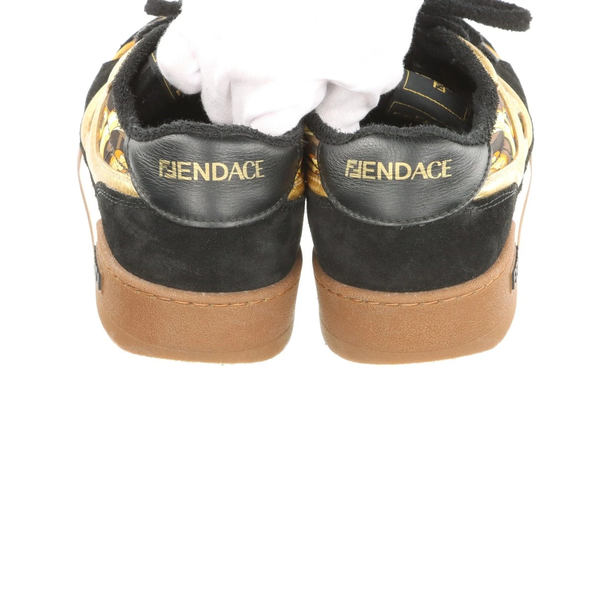 フェンディ×ヴェルサーチェ ズッカ レザー×ファブリック スニーカー 6