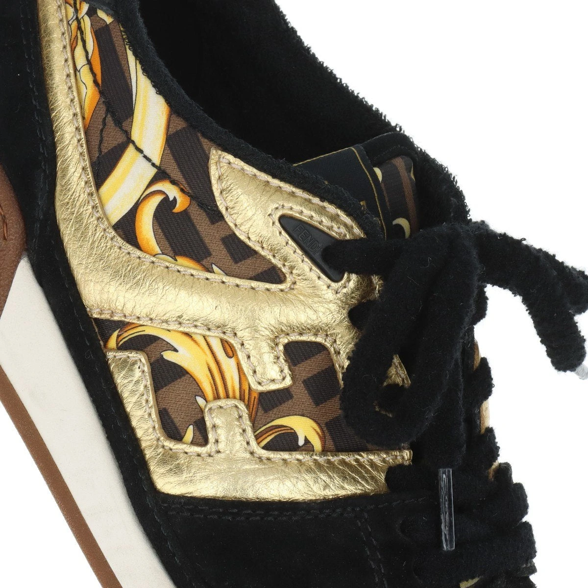 フェンディ×ヴェルサーチェ ズッカ レザー×ファブリック スニーカー 6
