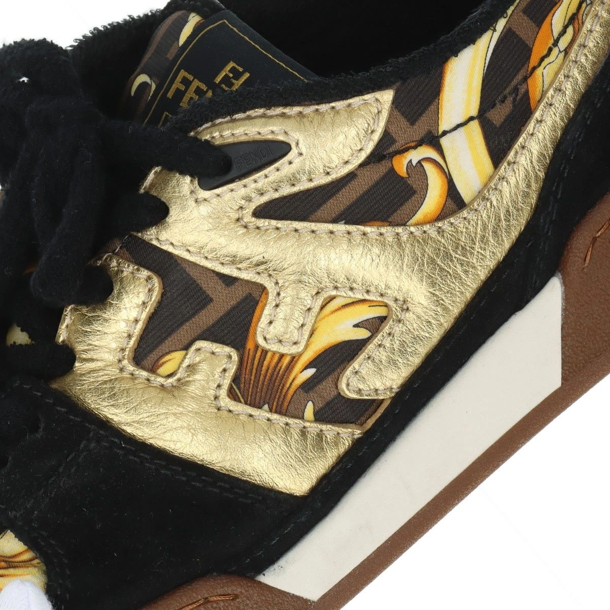 フェンディ×ヴェルサーチェ ズッカ レザー×ファブリック スニーカー 6