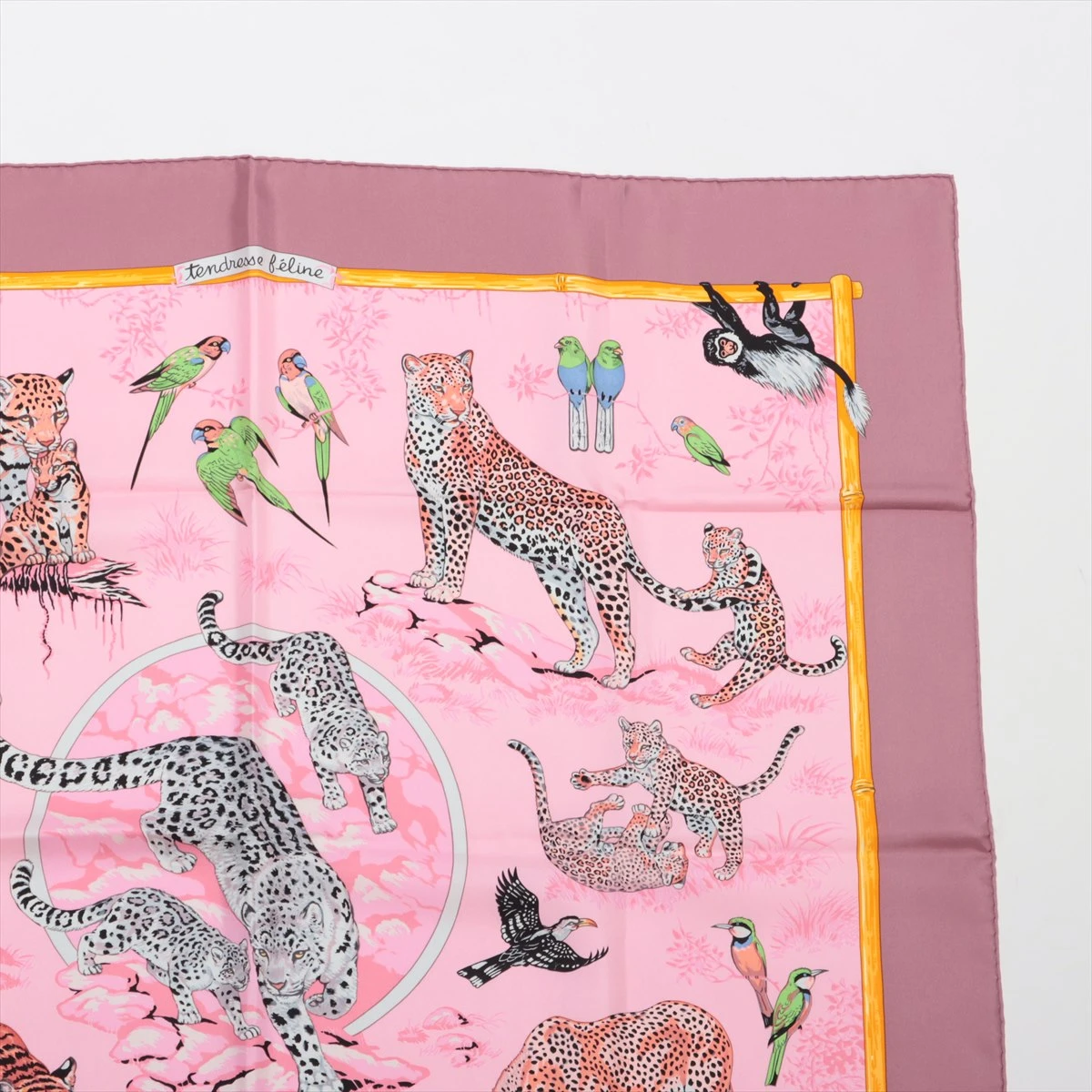 エルメス カレ90 tendresse feline 野生の優しさ スカーフ シルク