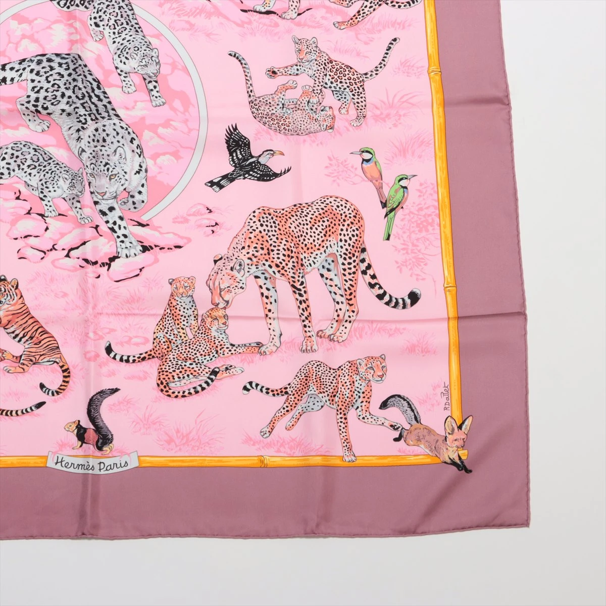 エルメス カレ90 tendresse feline 野生の優しさ スカーフ シルク