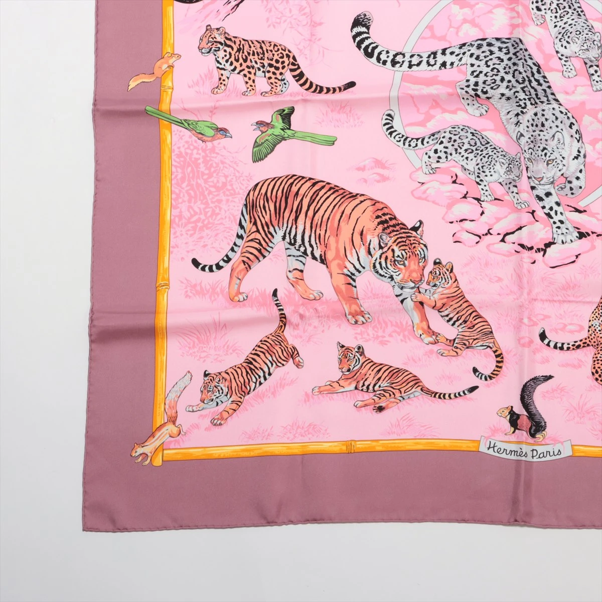 エルメス カレ90 tendresse feline 野生の優しさ スカーフ シルク
