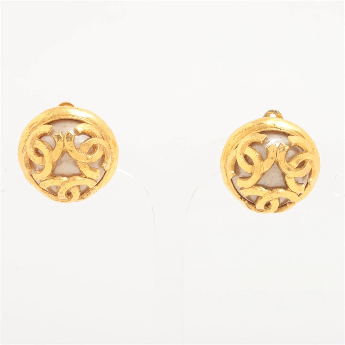 シャネル トリプルココ 94A イヤリング(両耳用) GP×フェイクパール