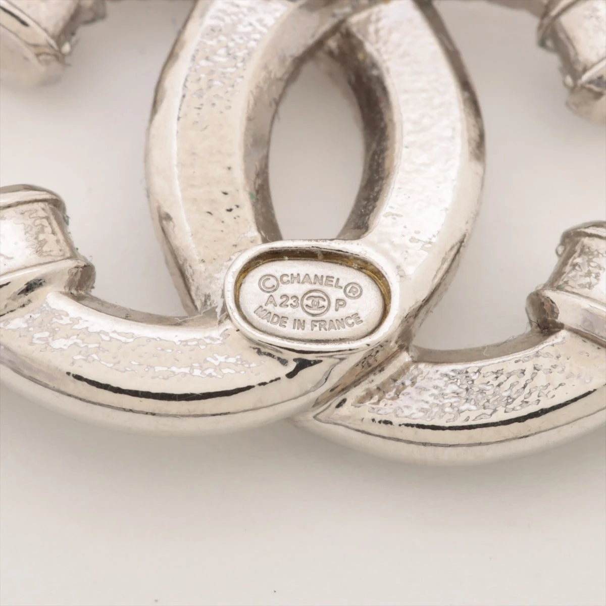 シャネル ココマーク  ピアス(両耳用) GP×ラインストーン シルバー CHANEL シャネル ココマーク ラインストーン ピアス メタル