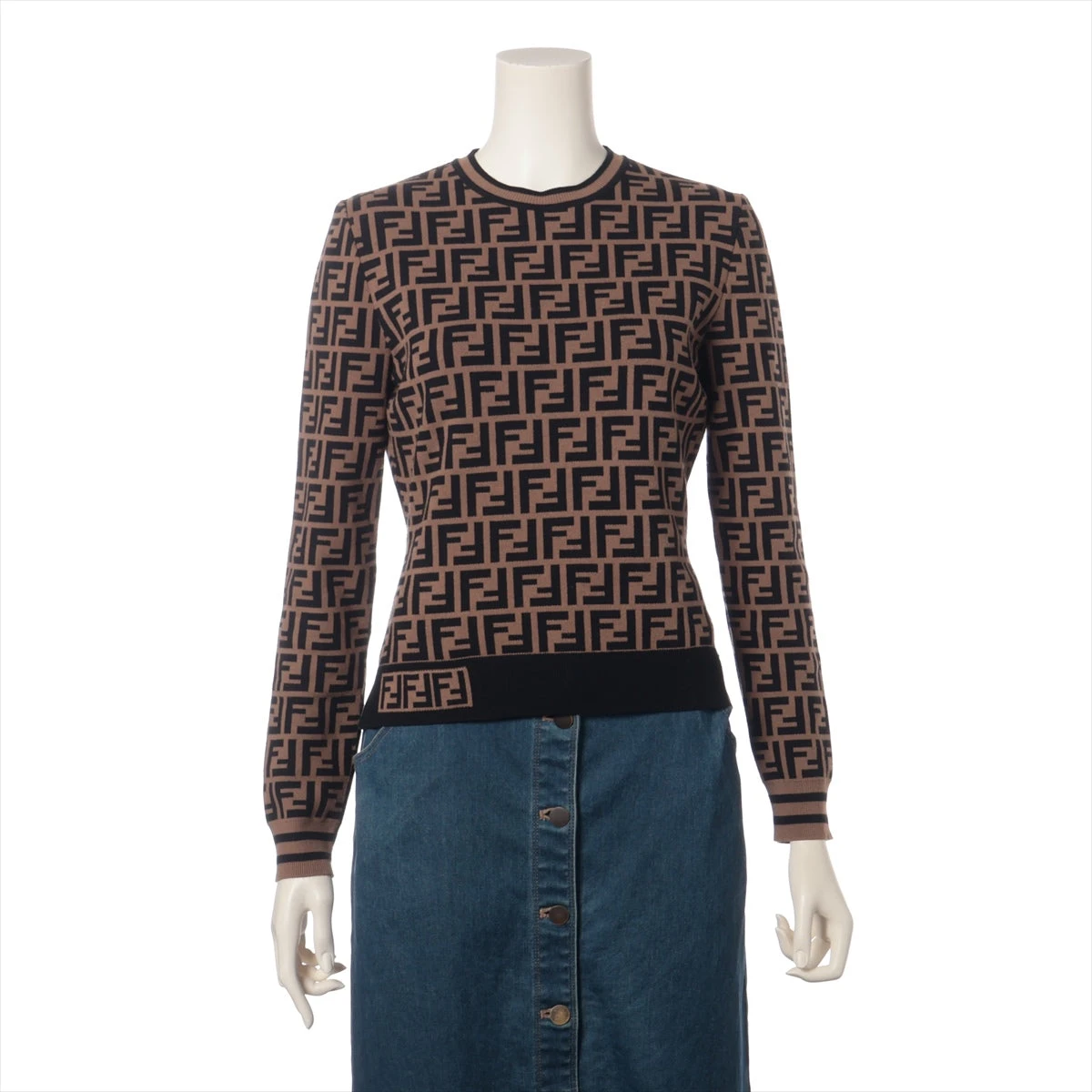 FENDI フェンディ ズッカ ハイネックセーター 楽天市場】【中古】 フェンディFENDI ズッカ柄切替タートルネック