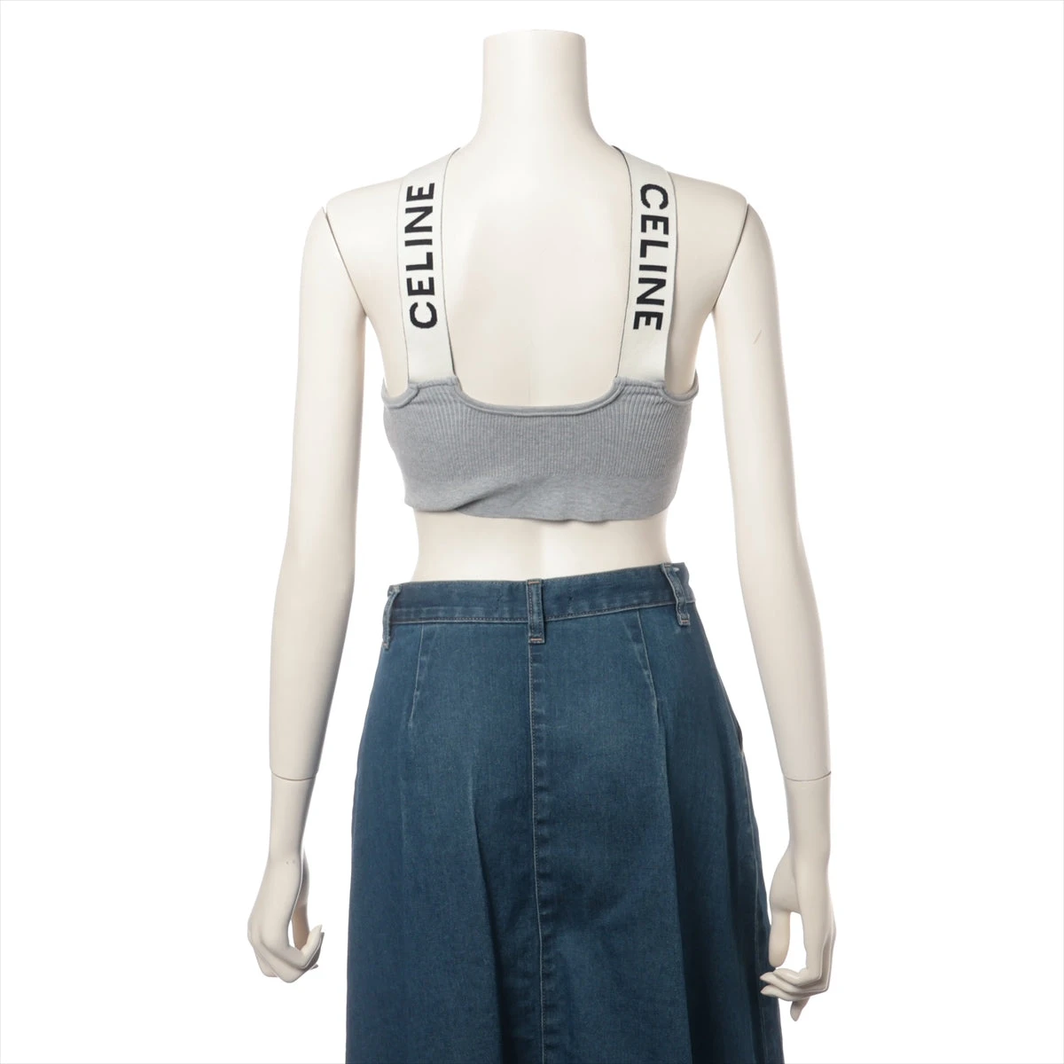 極美品　CELINE セリーヌ　コットン　膝丈スカート　グレーホワイト 楽天市場】CELINE(セリーヌ) サイズ:L 22SS コットンカシミヤ