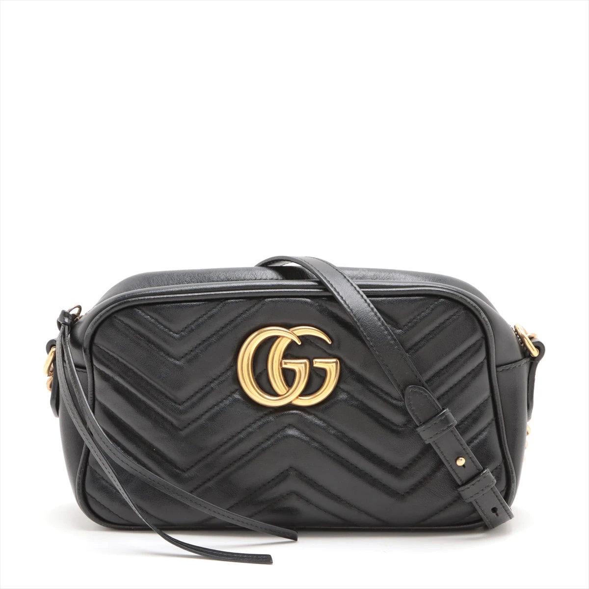 GUCCI GGレザー チェーンショルダーバッグ ブラック 447632 GUCCI グッチ バッグ ショルダーバッグ 447632 DTD1T ブラック
