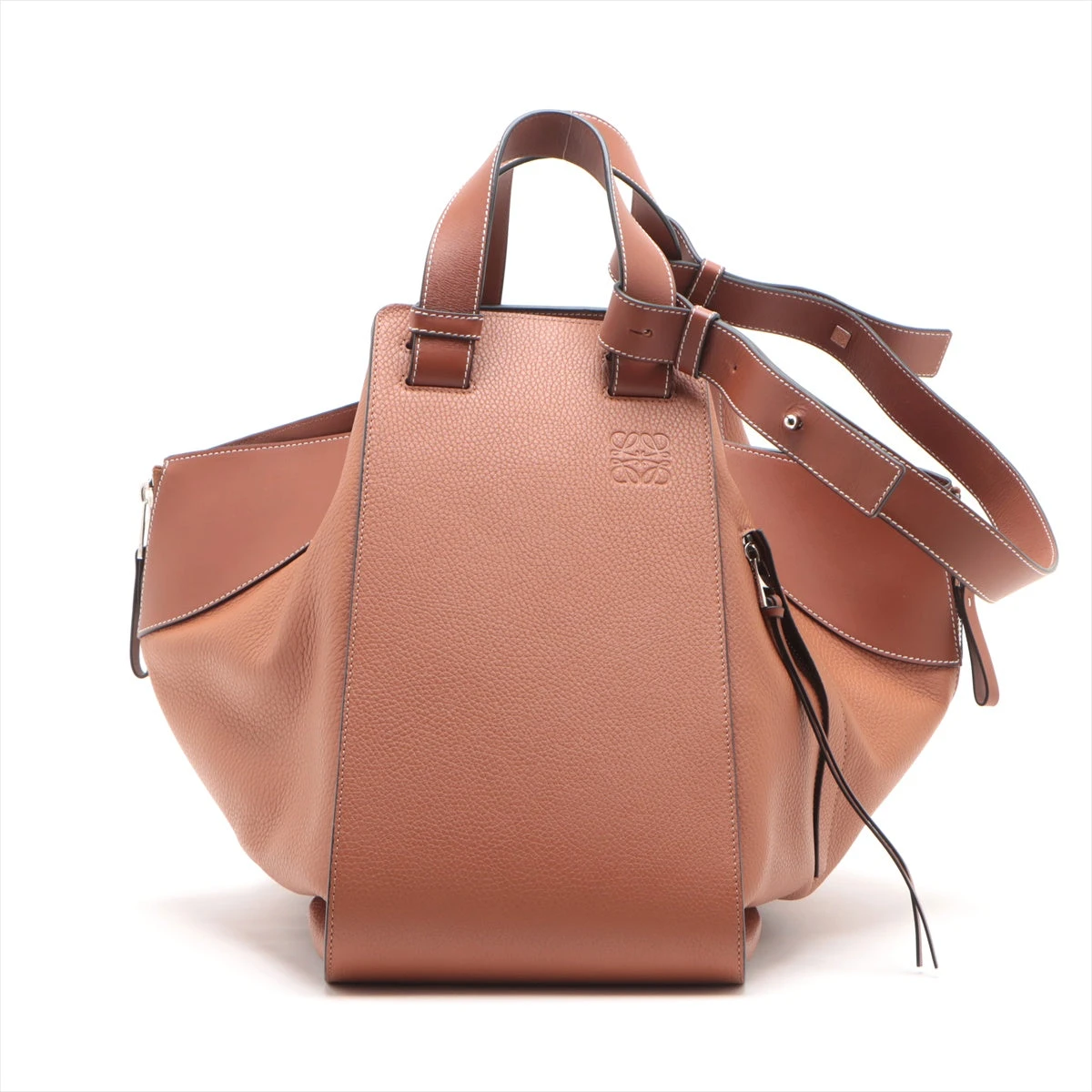 ロエベ ハンモック XL レザー 2WAYハンドバッグ ブラウン A3417350