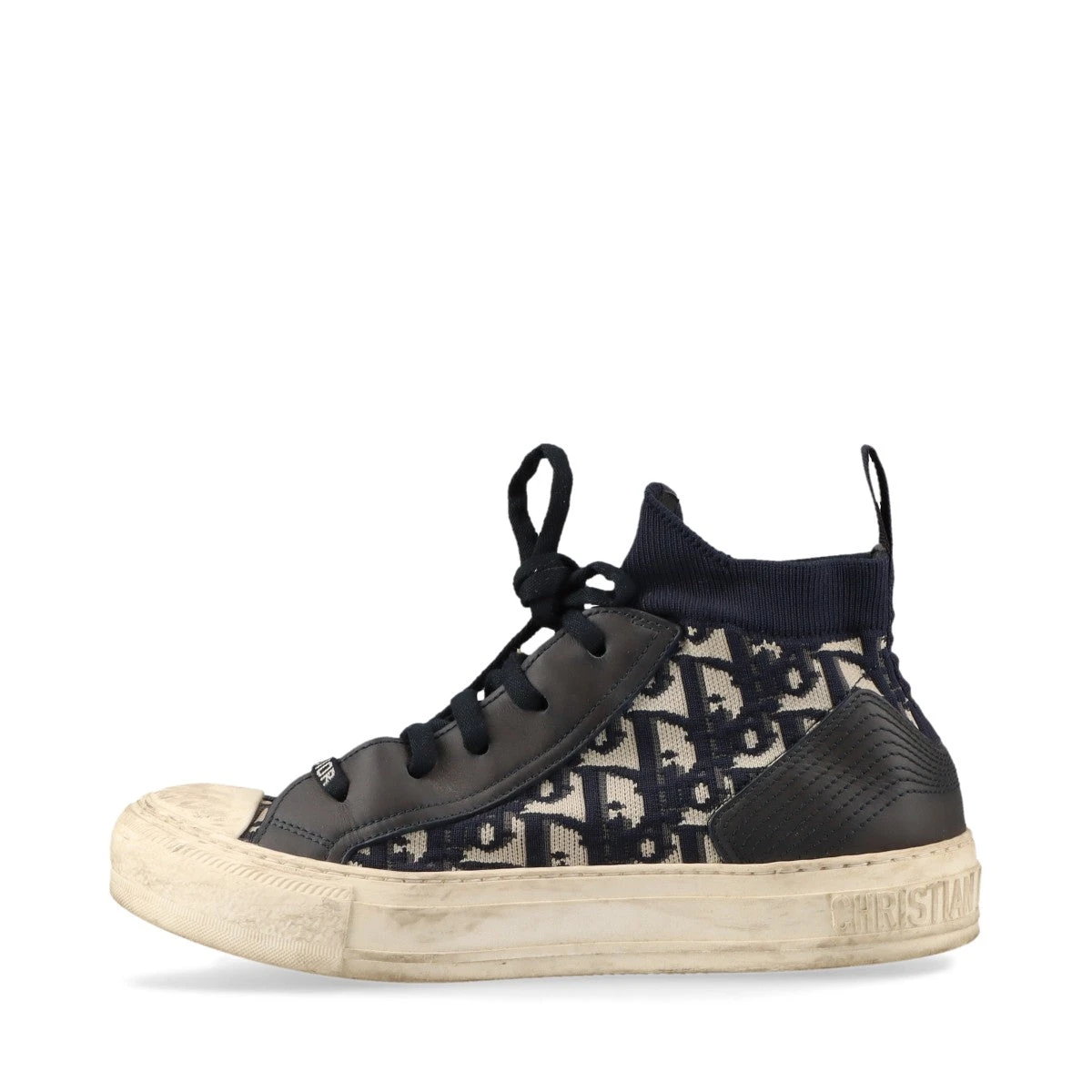 クリスチャンディオール WALK'N'DIOR ニット×レザー ソックス