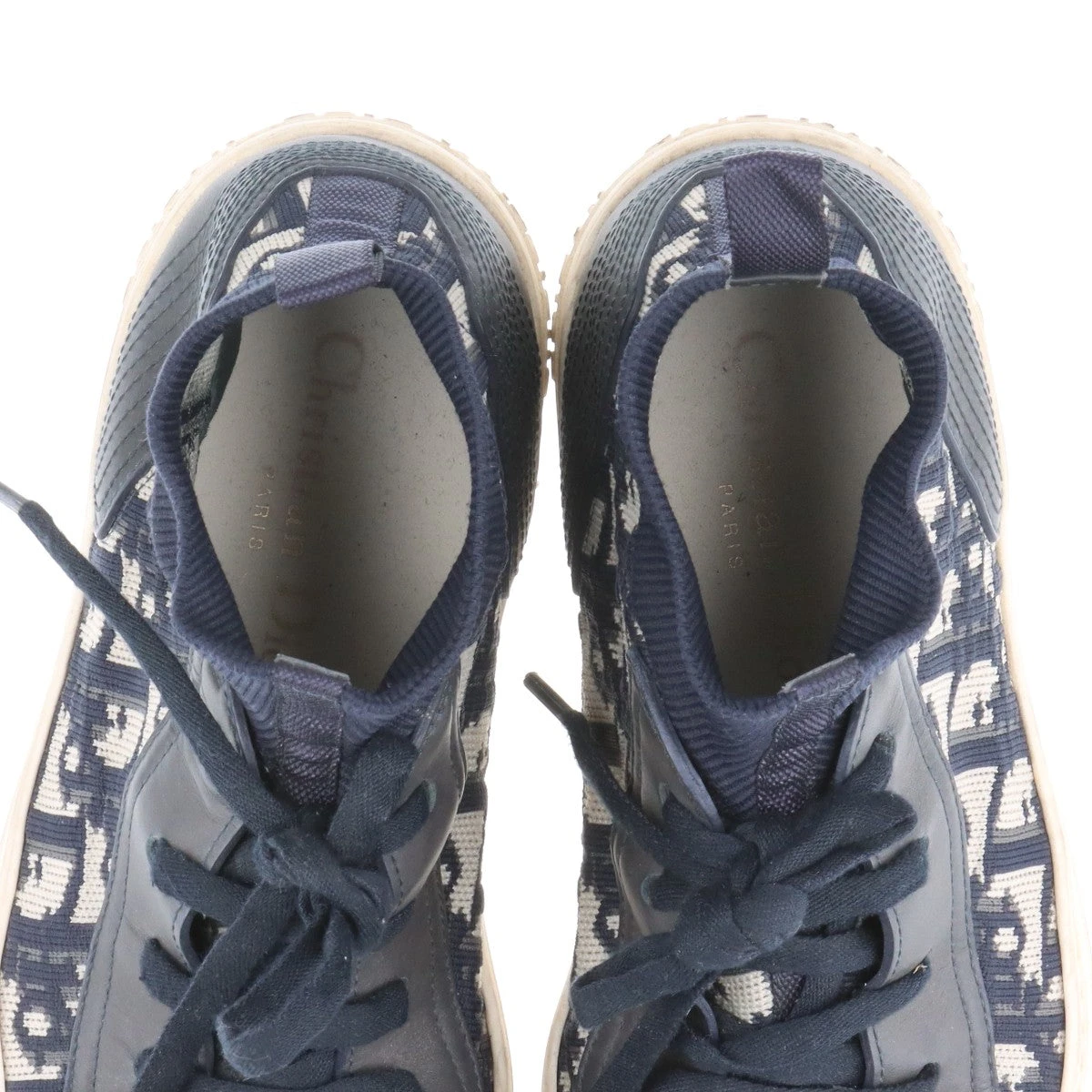 クリスチャンディオール WALK'N'DIOR ニット×レザー ソックス