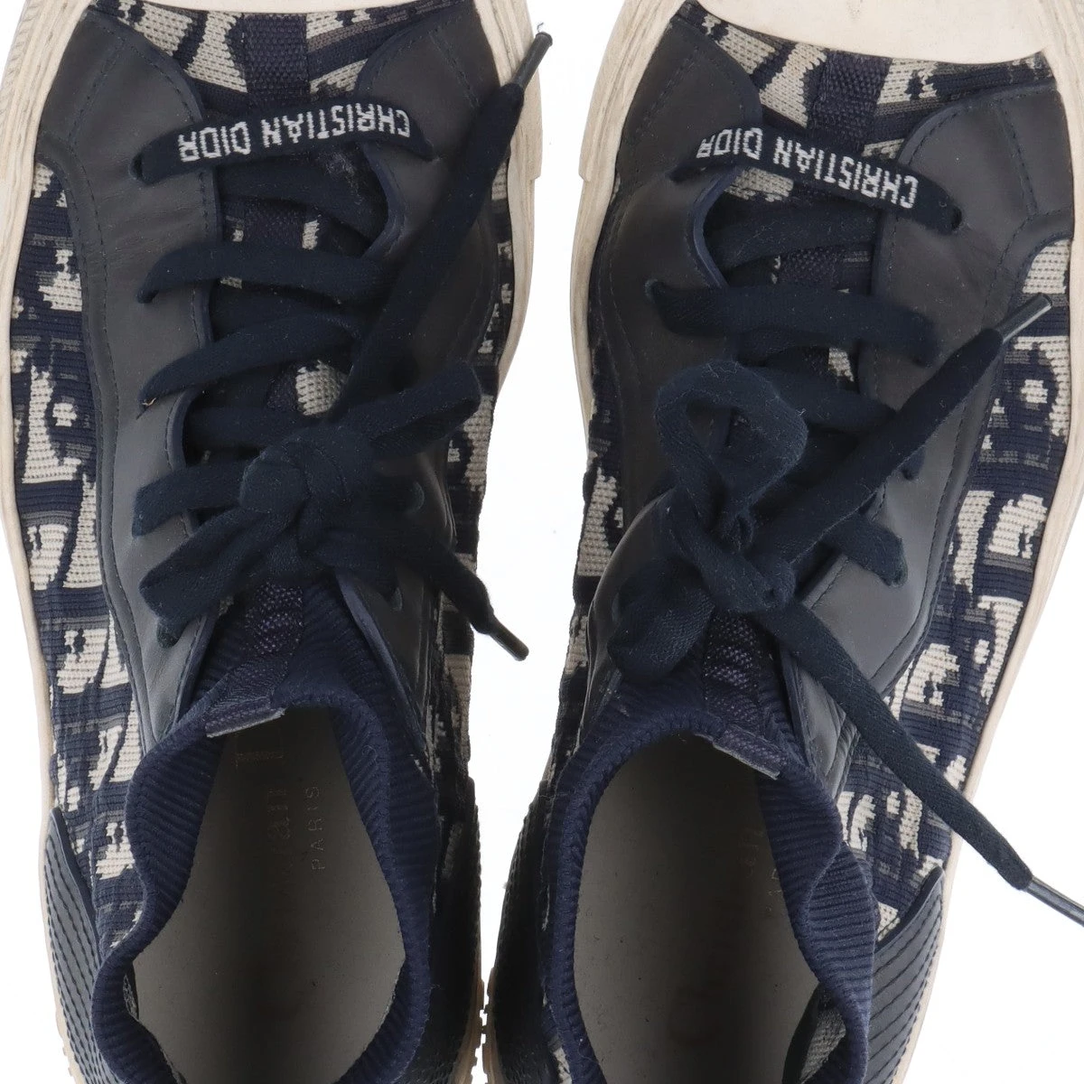 クリスチャンディオール WALK'N'DIOR ニット×レザー ソックス