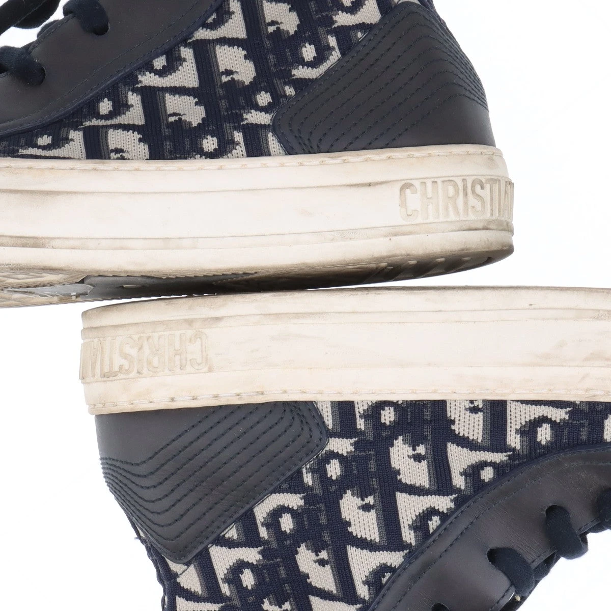 クリスチャンディオール WALK'N'DIOR ニット×レザー ソックス