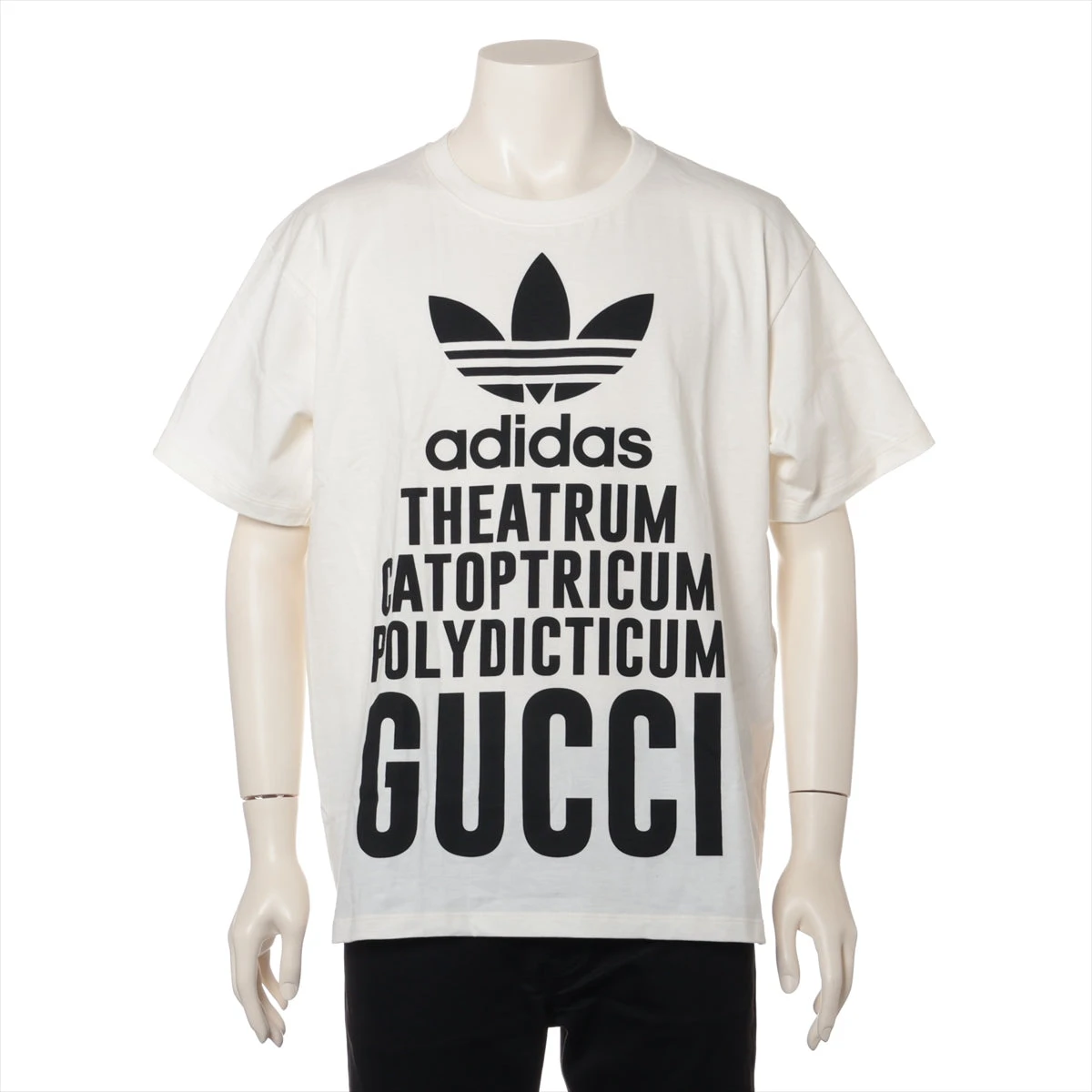 グッチ×アディダス 23SS コットン Tシャツ S メンズ ホワイト 616036