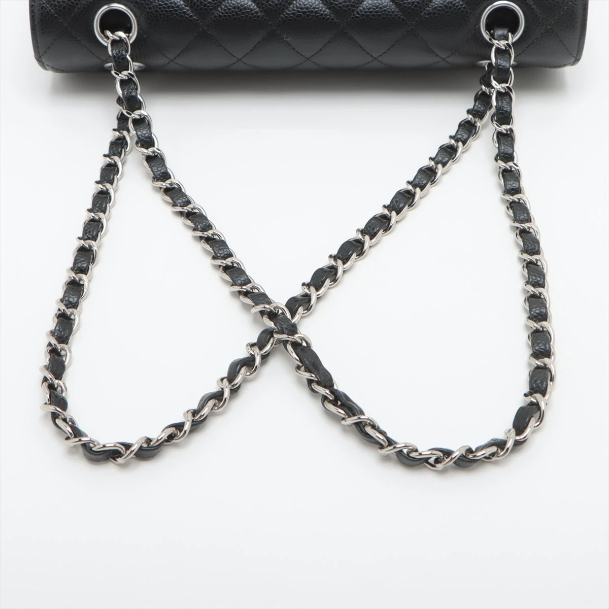 シャネル マトラッセ25 キャビアスキン ダブルフラップ ダブルチェーン