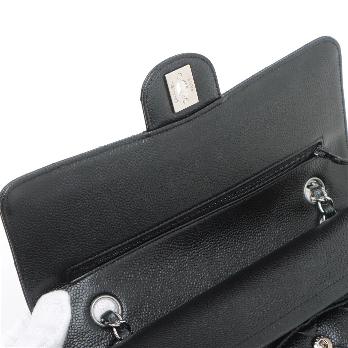 シャネル マトラッセ25 キャビアスキン ダブルフラップ ダブルチェーン