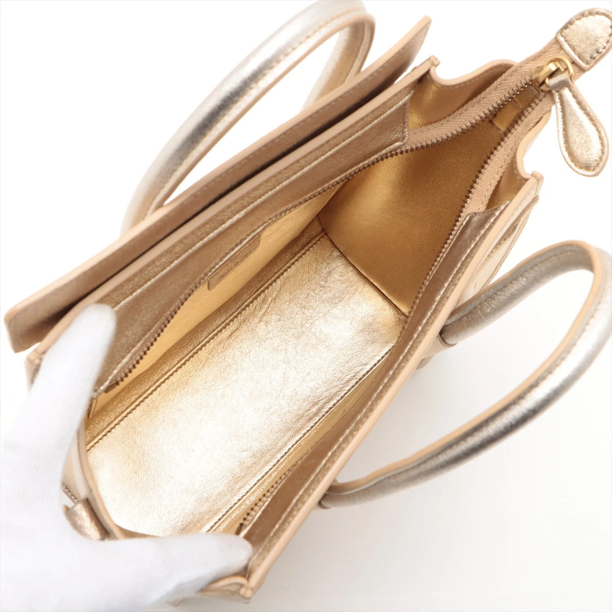 セリーヌ ラゲージ ナノショッパー レザー 2WAYハンドバッグ