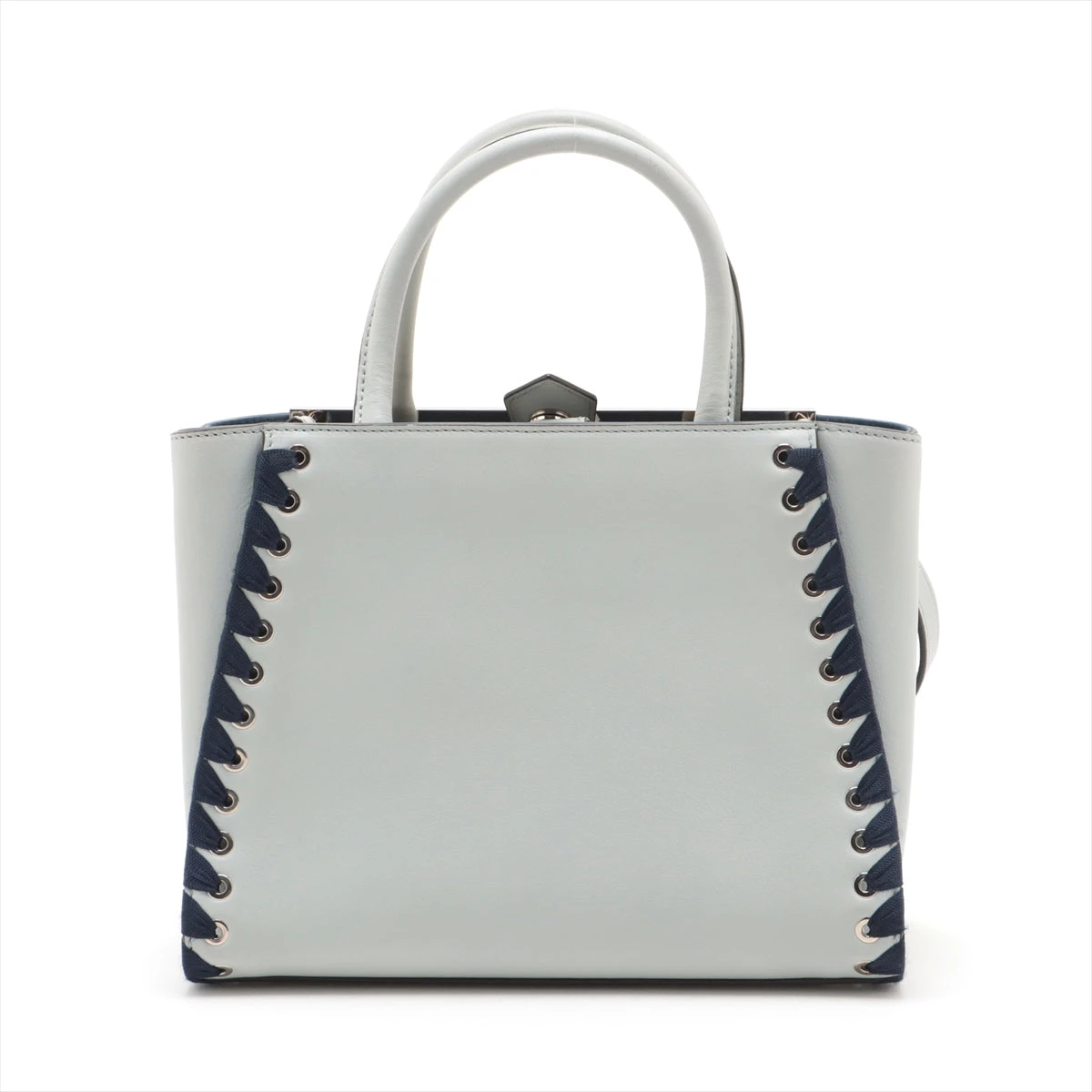 FENDI　トゥージュール　ブルーグレー フェンディ プチトゥージュール レザー 2WAYハンドバッグ ブルー