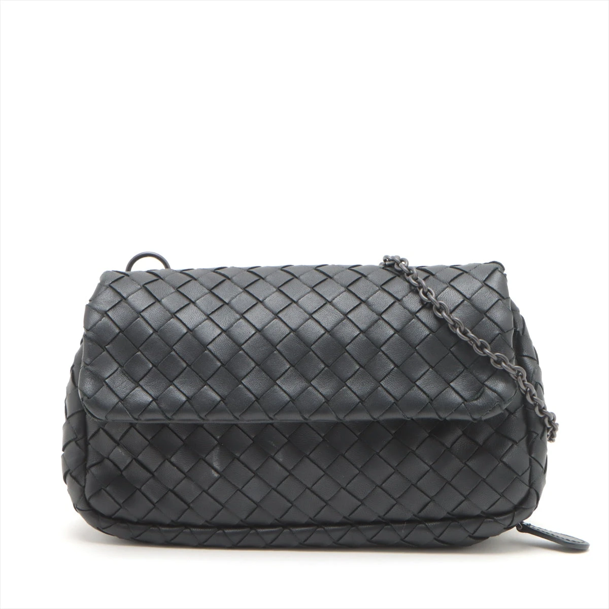 BOTTEGA VENETA/イントレチャート ショルダーバッグ》ブラック 美
