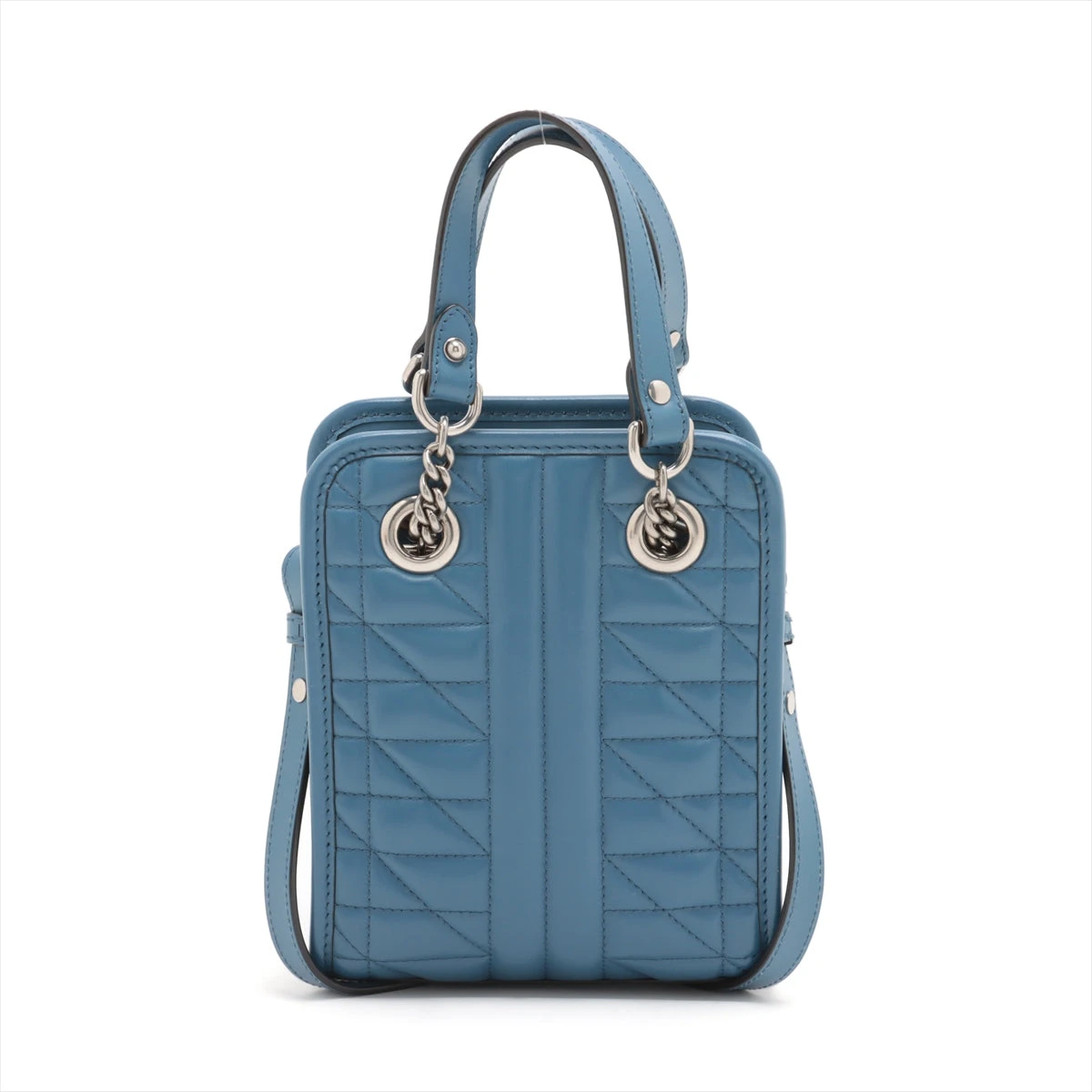 GUCCI GGマーモント レザー 2WAYハンドバッグ ブルー