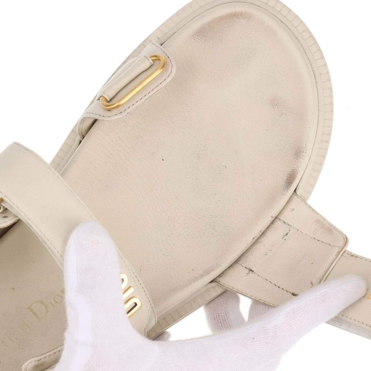 クリスチャンディオール DIORACT レザー サンダル 37 1/2 レディース