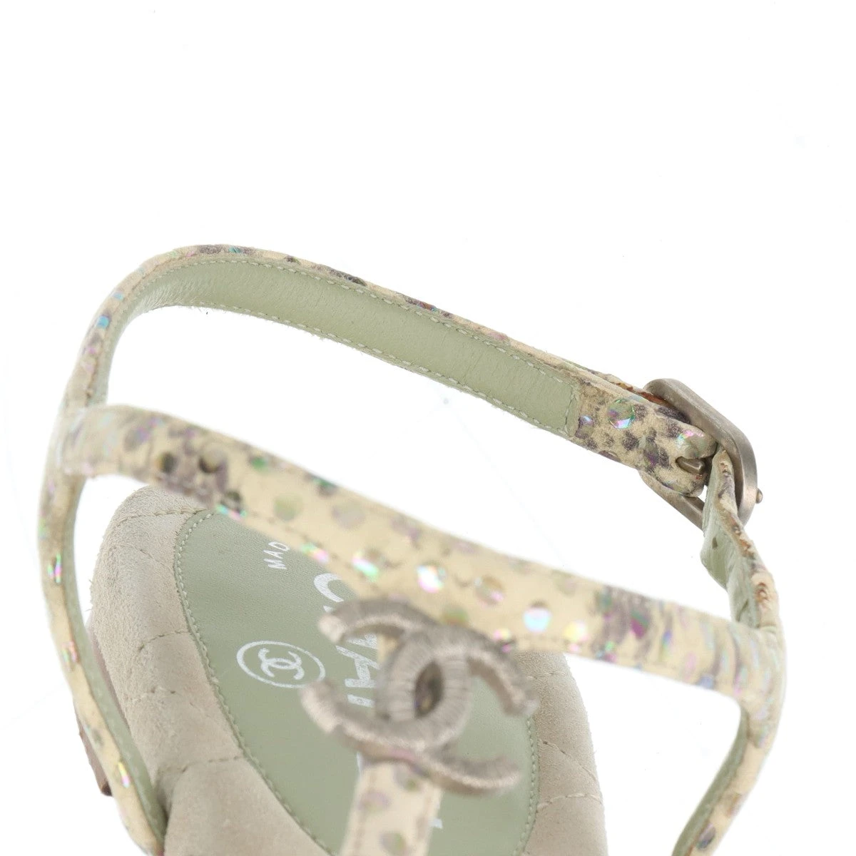 リゾートでも上品♡CHANEL ココビーチ マトラッセサンダル シャネル ココマーク マトラッセ 14C スエード ビーチサンダル