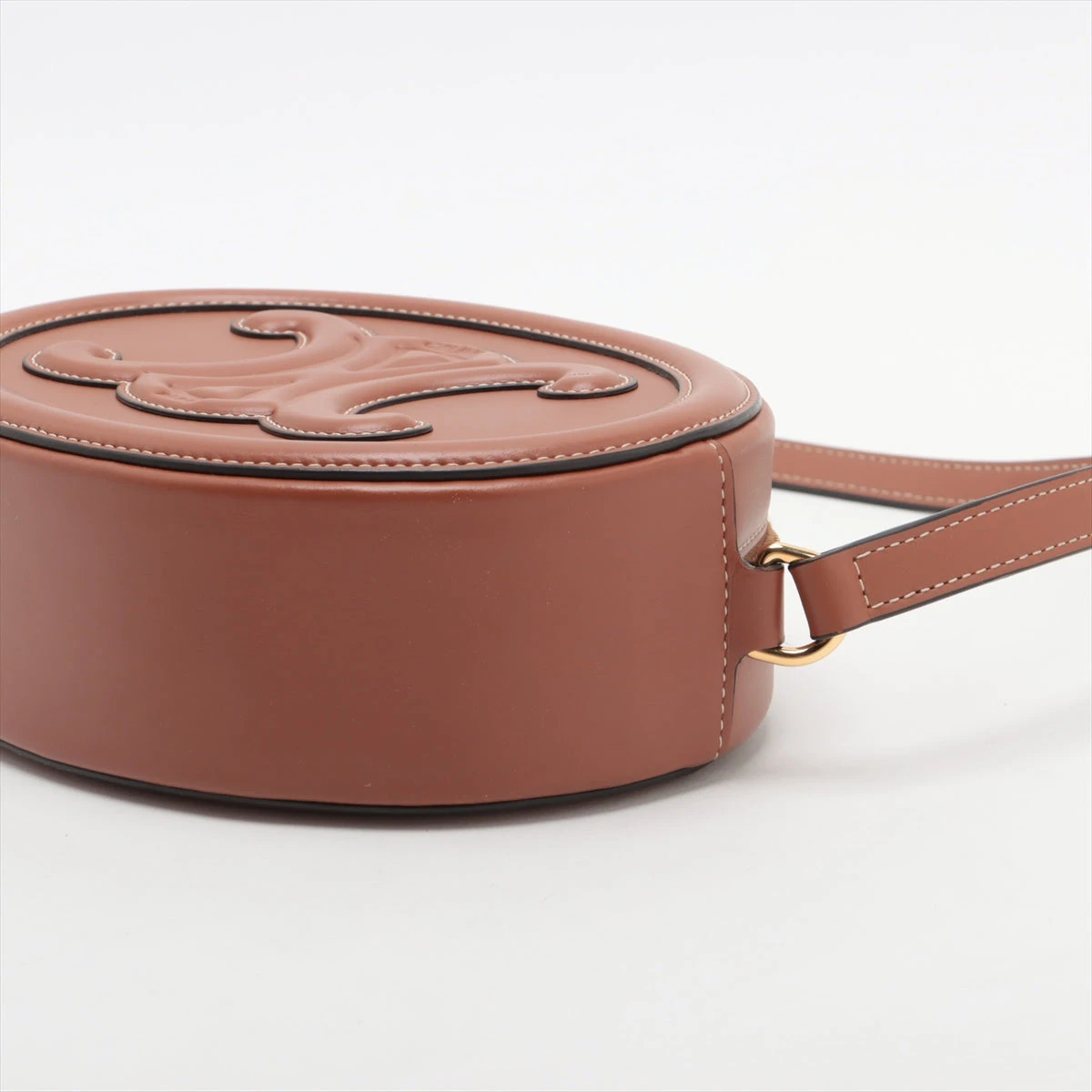 セリーヌ オーバルパース キュイル トリオンフ レザー ショルダー