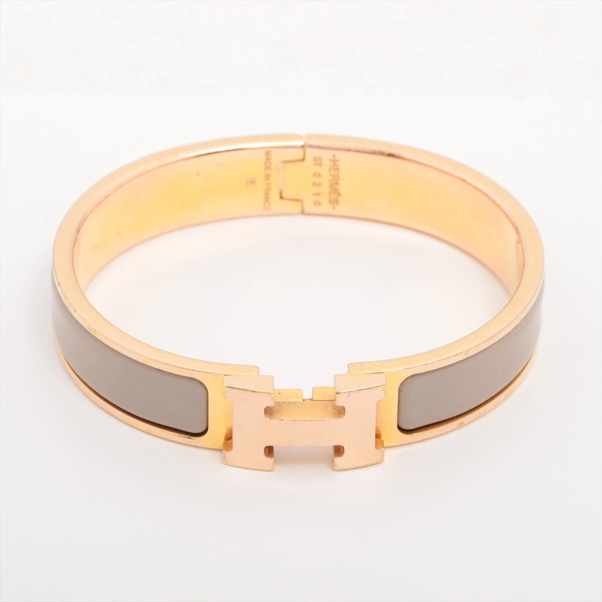 HERMES ゴールド ロック付きバングル　箱付き HERMES ゴールド ロック付きバングル 箱付き