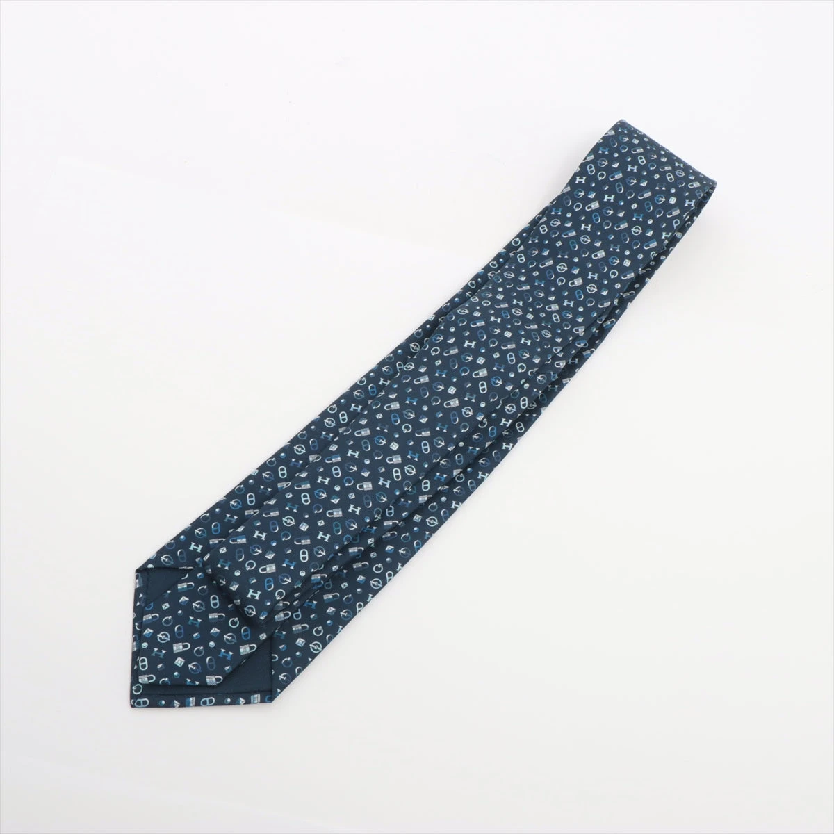 エルメス ネクタイ シルク ネイビー A3423302｜中古ブランド品