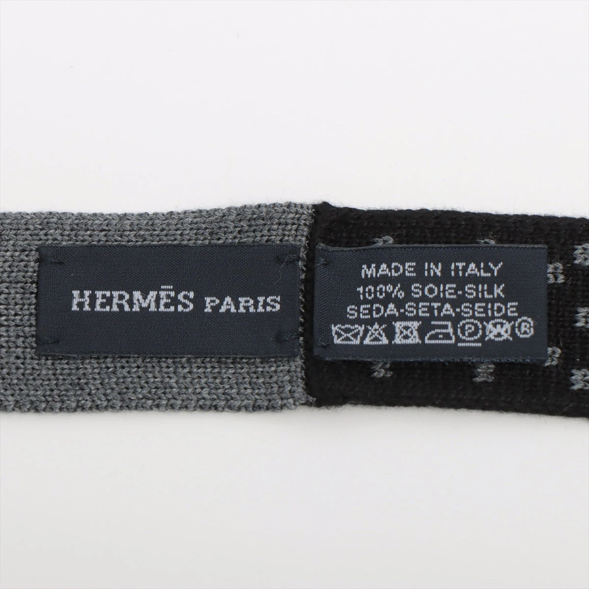 エルメス ニットタイ シルク ブラック A3424245｜中古ブランド品