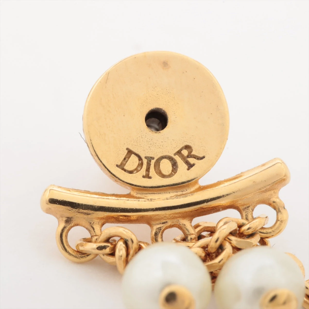 ディオール Petit CD ラインストーン ピアス パール シルバー DIOR | Petit CD ピアス メタル & レジンパール