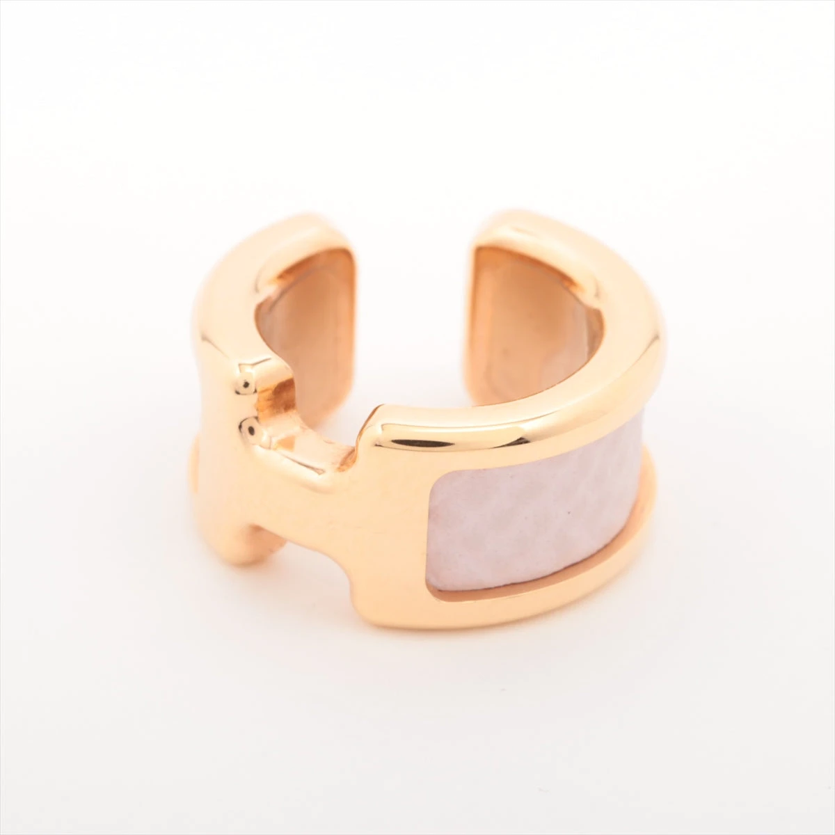 エルメス オランプ イヤーカフ GP×革 ゴールド×ピンク A3419038｜中古