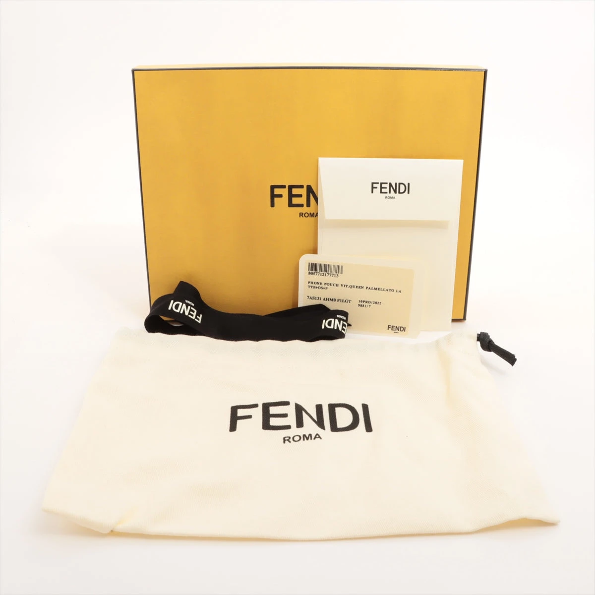 ★送料込★ Fendi フェンディ オロック フォン ポーチ フェンディ 7AS131 レザー フォンポーチ アイボリー オーロック