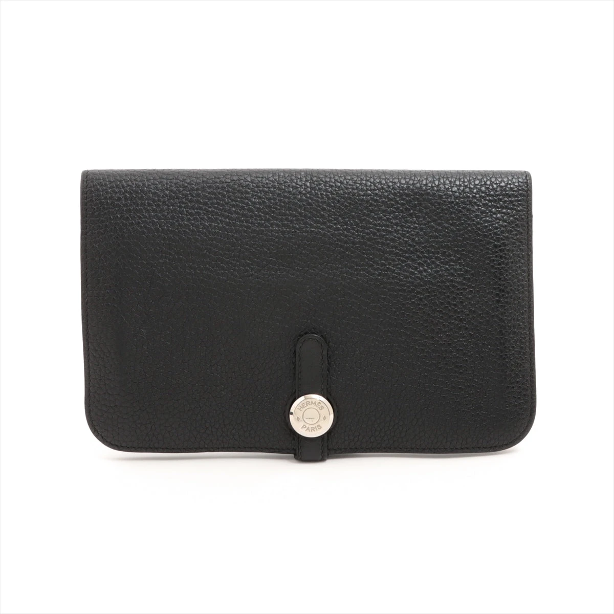 エルメス 財布 ブラック ゴールド　ドゴン HERMES 【美品】エルメス ドゴンGM ドゴンデュオ トゴ ブラック