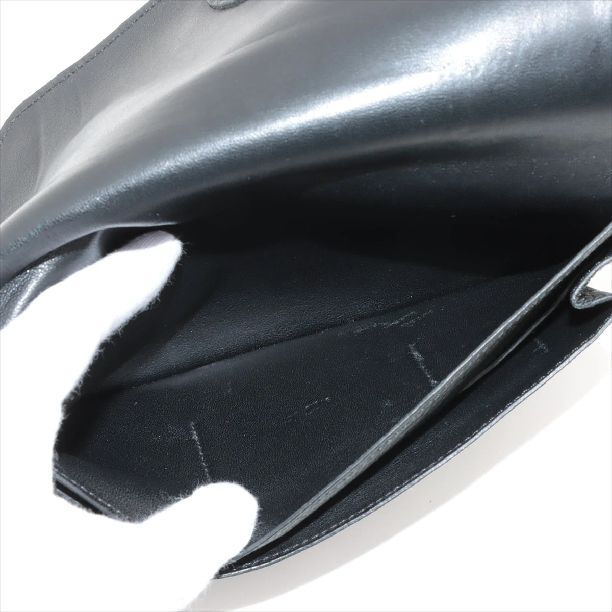 エルメス ドゴンGM トゴ 財布 ブラック シルバー金具 □O:2011年