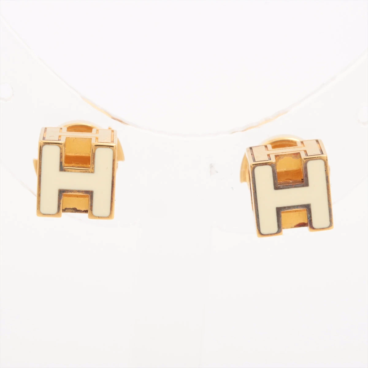 エルメス カージュドアッシュ Hキューブ ピアス(両耳用) GP ゴールド 