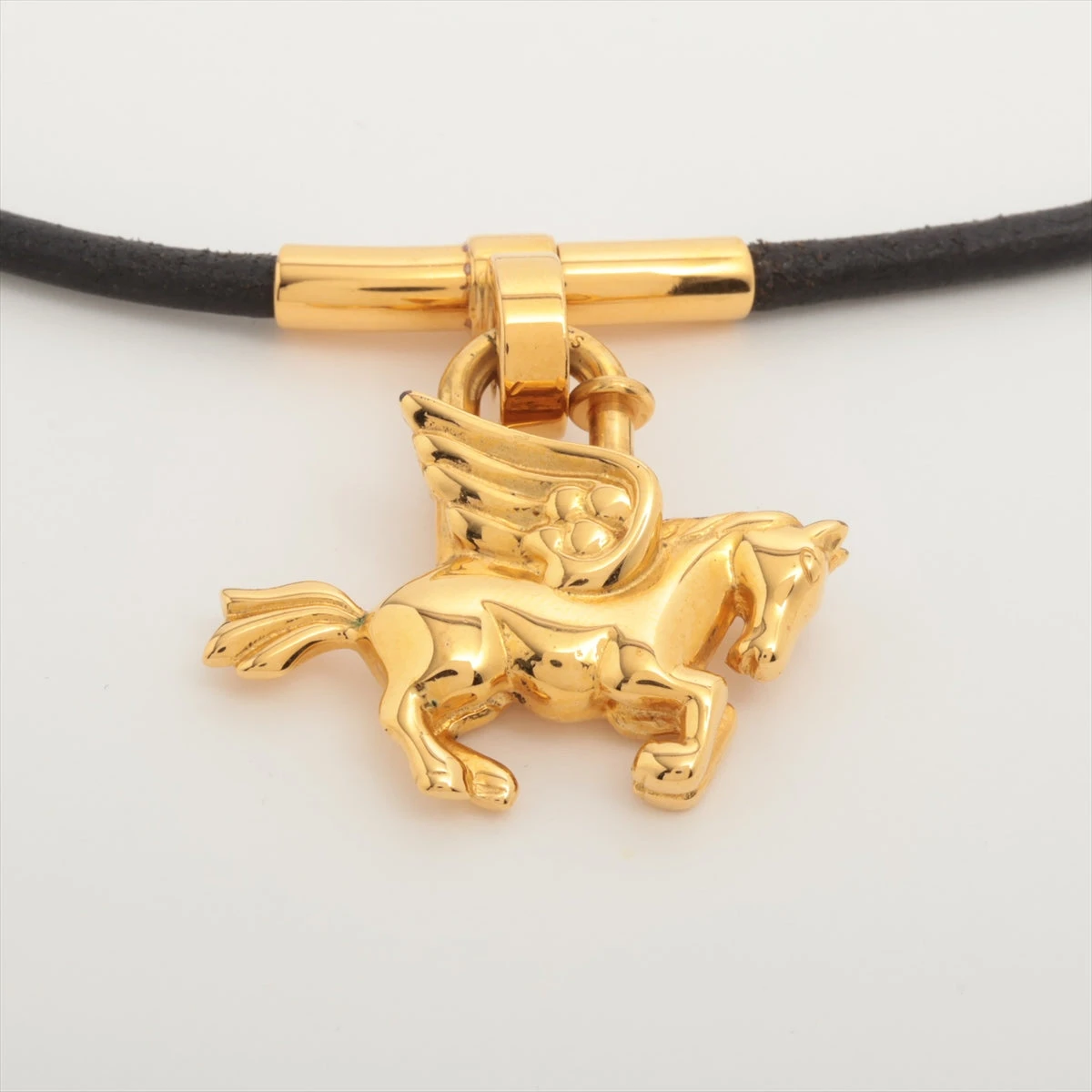 エルメス カデナ ペガサス チョーカー GP×革 ゴールド A3414944｜中古 