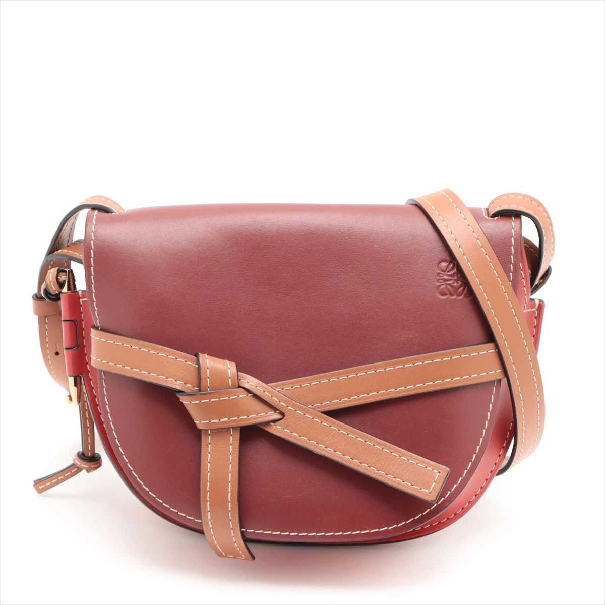 ロエベ ゲートバッグ スモール レザー ショルダーバッグ レッド