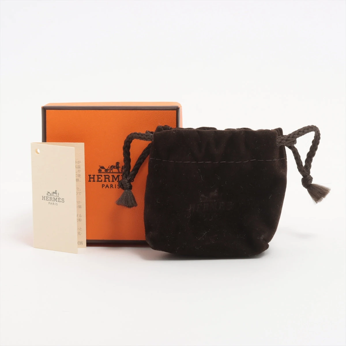 エルメス グローブホルダー GP×革 ブラウン×ゴールド リヴァル  